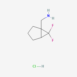 molecular formula C7H12ClF2N B2437466 (6,6-Difluoro-1-bicyclo[3.1.0]hexanyl)methanamine;hydrochloride CAS No. 2287318-64-1