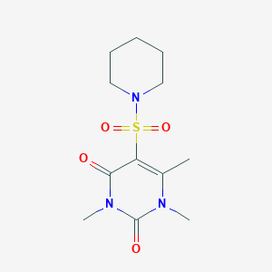 molecular formula C12H19N3O4S B2437470 1,3,6-Trimethyl-5-piperidin-1-ylsulfonylpyrimidine-2,4-dione CAS No. 893338-14-2
