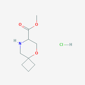 molecular formula C9H16ClNO3 B2437472 Methyl 5-oxa-8-azaspiro[3.5]nonane-7-carboxylate;hydrochloride CAS No. 2503202-05-7