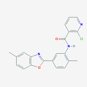 molecular formula C21H16ClN3O2 B243748 2-chloro-N-[2-methyl-5-(5-methyl-1,3-benzoxazol-2-yl)phenyl]nicotinamide 