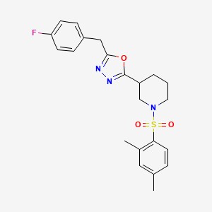 2-(1-((2,4-Dimethylphenyl)sulfonyl)piperidin-3-yl)-5-(4-fluorobenzyl)-1,3,4-oxadiazole