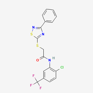N-(2-chloro-5-(trifluoromethyl)phenyl)-2-((3-phenyl-1,2,4-thiadiazol-5-yl)thio)acetamide