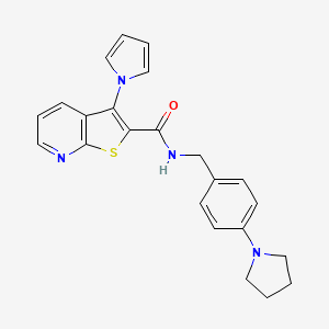 B2437493 3-(1H-pyrrol-1-yl)-N-(4-(pyrrolidin-1-yl)benzyl)thieno[2,3-b]pyridine-2-carboxamide CAS No. 1113113-04-4