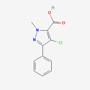 molecular formula C11H9ClN2O2 B2437495 4-氯-1-甲基-3-苯基-1H-吡唑-5-羧酸 CAS No. 1245275-74-4