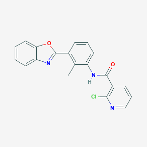 molecular formula C20H14ClN3O2 B243750 N-[3-(1,3-benzoxazol-2-yl)-2-methylphenyl]-2-chloronicotinamide 