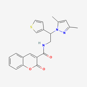 molecular formula C21H19N3O3S B2437515 N-(2-(3,5-dimethyl-1H-pyrazol-1-yl)-2-(thiophen-3-yl)ethyl)-2-oxo-2H-chromene-3-carboxamide CAS No. 2034492-21-0
