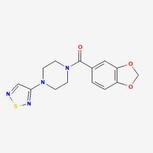 molecular formula C14H14N4O3S B2437517 1-(2H-1,3-benzodioxole-5-carbonyl)-4-(1,2,5-thiadiazol-3-yl)piperazine CAS No. 2097928-94-2