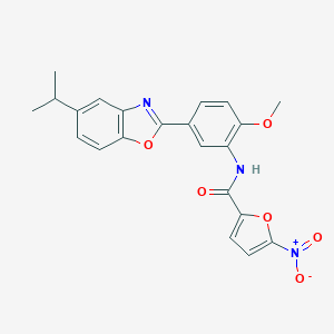 molecular formula C22H19N3O6 B243752 N-[5-(5-isopropyl-1,3-benzoxazol-2-yl)-2-methoxyphenyl]-5-nitro-2-furamide 