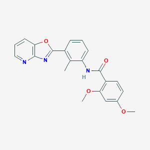 molecular formula C22H19N3O4 B243753 2,4-dimethoxy-N-(2-methyl-3-[1,3]oxazolo[4,5-b]pyridin-2-ylphenyl)benzamide 