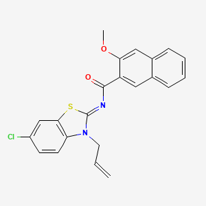 molecular formula C22H17ClN2O2S B2437531 (Z)-N-(3-allyl-6-chlorobenzo[d]thiazol-2(3H)-ylidene)-3-methoxy-2-naphthamide CAS No. 865175-05-9