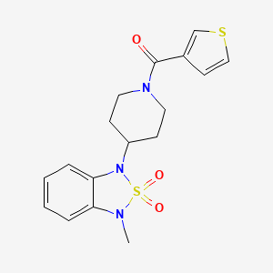 molecular formula C17H19N3O3S2 B2437532 (4-(3-methyl-2,2-dioxidobenzo[c][1,2,5]thiadiazol-1(3H)-yl)piperidin-1-yl)(thiophen-3-yl)methanone CAS No. 2034415-51-3