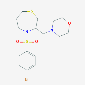 molecular formula C16H23BrN2O3S2 B2437538 4-((4-((4-Bromophenyl)sulfonyl)-1,4-thiazepan-3-yl)methyl)morpholine CAS No. 1428357-91-8