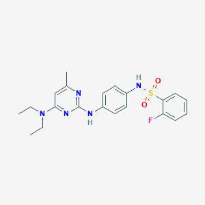 N-(4-((4-(diethylamino)-6-methylpyrimidin-2-yl)amino)phenyl)-2-fluorobenzenesulfonamide