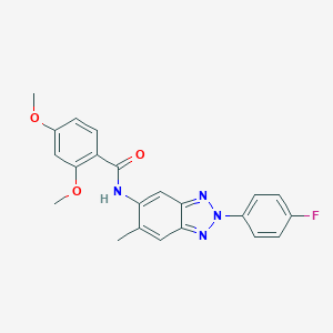 molecular formula C22H19FN4O3 B243755 N-[2-(4-fluorophenyl)-6-methyl-2H-1,2,3-benzotriazol-5-yl]-2,4-dimethoxybenzamide 