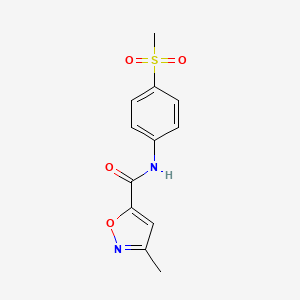 molecular formula C12H12N2O4S B2437554 3-methyl-N-(4-(methylsulfonyl)phenyl)isoxazole-5-carboxamide CAS No. 946335-06-4