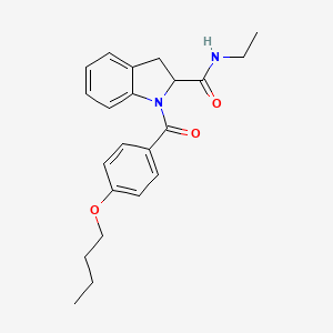 molecular formula C22H26N2O3 B2437566 1-(4-butoxybenzoyl)-N-ethylindoline-2-carboxamide CAS No. 1101640-05-4