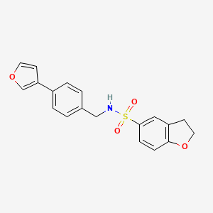 molecular formula C19H17NO4S B2437567 N-(4-(呋喃-3-基)苄基)-2,3-二氢苯并呋喃-5-磺酰胺 CAS No. 2034279-68-8