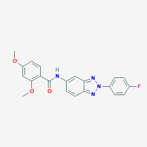 molecular formula C21H17FN4O3 B243757 N-[2-(4-fluorophenyl)-2H-1,2,3-benzotriazol-5-yl]-2,4-dimethoxybenzamide 