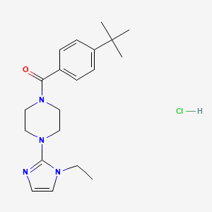 molecular formula C20H29ClN4O B2437575 (4-(叔丁基)苯基)(4-(1-乙基-1H-咪唑-2-基)哌嗪-1-基)甲酮盐酸盐 CAS No. 1189491-82-4