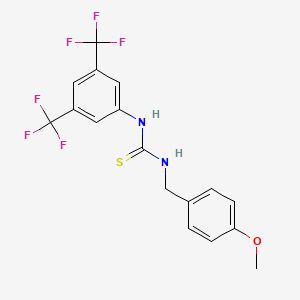 molecular formula C17H14F6N2OS B2437579 1-(3,5-Bis(trifluoromethyl)phenyl)-3-((4-methoxyphenyl)methyl)thiourea CAS No. 13795-11-4