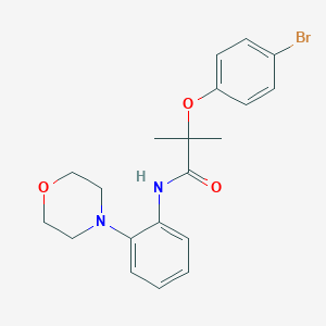 molecular formula C20H23BrN2O3 B243758 2-(4-bromophenoxy)-2-methyl-N-(2-morpholin-4-ylphenyl)propanamide 