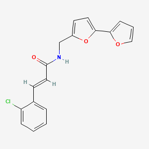molecular formula C18H14ClNO3 B2437585 (E)-N-([2,2'-bifuran]-5-ylmethyl)-3-(2-chlorophenyl)acrylamide CAS No. 2035006-80-3