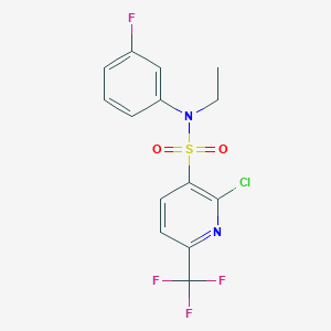molecular formula C14H11ClF4N2O2S B2437589 2-chloro-N-ethyl-N-(3-fluorophenyl)-6-(trifluoromethyl)pyridine-3-sulfonamide CAS No. 2094313-48-9