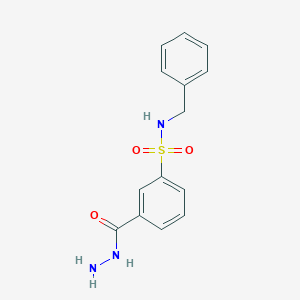 molecular formula C14H15N3O3S B2437593 N-benzyl-3-(hydrazinecarbonyl)benzene-1-sulfonamide CAS No. 145352-97-2