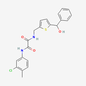 molecular formula C21H19ClN2O3S B2437595 N1-(3-chloro-4-methylphenyl)-N2-((5-(hydroxy(phenyl)methyl)thiophen-2-yl)methyl)oxalamide CAS No. 1797964-99-8