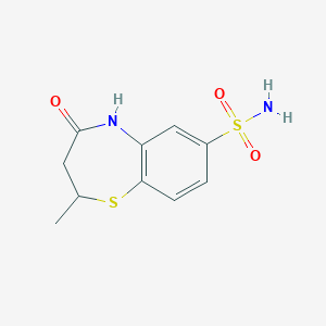 molecular formula C10H12N2O3S2 B2437597 2-Methyl-4-oxo-3,5-dihydro-2H-1,5-benzothiazepine-7-sulfonamide CAS No. 2413868-66-1