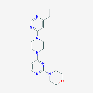 molecular formula C18H25N7O B2437602 4-[4-[4-(6-Ethylpyrimidin-4-yl)piperazin-1-yl]pyrimidin-2-yl]morpholine CAS No. 2415472-01-2