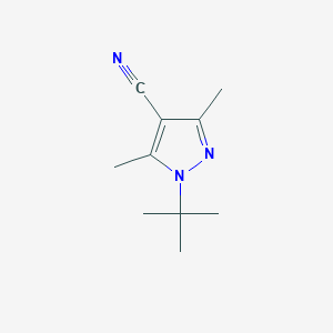molecular formula C10H15N3 B2437606 1-叔丁基-3,5-二甲基吡唑-4-腈 CAS No. 663179-80-4