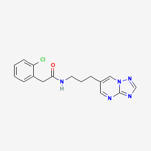 molecular formula C16H16ClN5O B2437611 N-(3-([1,2,4]triazolo[1,5-a]pyrimidin-6-yl)propyl)-2-(2-chlorophenyl)acetamide CAS No. 2034376-30-0