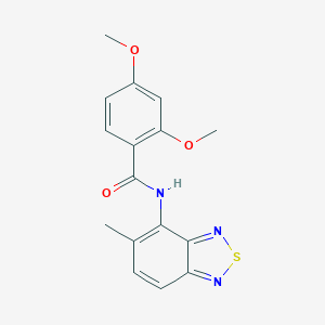 molecular formula C16H15N3O3S B243762 2,4-dimethoxy-N-(5-methyl-2,1,3-benzothiadiazol-4-yl)benzamide 