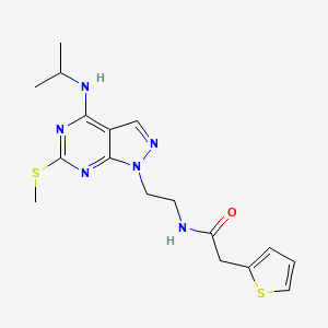 N-(2-(4-(isopropylamino)-6-(methylthio)-1H-pyrazolo[3,4-d]pyrimidin-1-yl)ethyl)-2-(thiophen-2-yl)acetamide