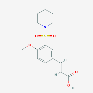 molecular formula C15H19NO5S B2437635 (2E)-3-[4-Methoxy-3-(piperidin-1-ylsulfonyl)phenyl]acrylic acid CAS No. 321979-11-7