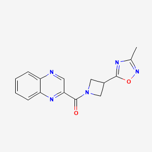 molecular formula C15H13N5O2 B2437642 (3-(3-Methyl-1,2,4-oxadiazol-5-yl)azetidin-1-yl)(quinoxalin-2-yl)methanone CAS No. 1286697-05-9