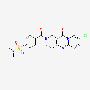 molecular formula C20H19ClN4O4S B2437645 4-(8-chloro-11-oxo-2,3,4,11-tetrahydro-1H-dipyrido[1,2-a:4',3'-d]pyrimidine-2-carbonyl)-N,N-dimethylbenzenesulfonamide CAS No. 1903634-13-8