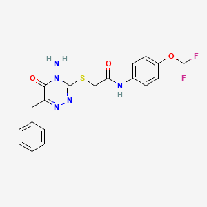 2-[(4-amino-6-benzyl-5-oxo-4,5-dihydro-1,2,4-triazin-3-yl)sulfanyl]-N-[4-(difluoromethoxy)phenyl]acetamide