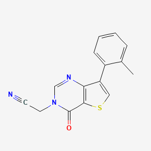 molecular formula C15H11N3OS B2437650 [7-(2-methylphenyl)-4-oxothieno[3,2-d]pyrimidin-3(4H)-yl]acetonitrile CAS No. 1207005-51-3