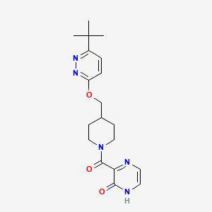 molecular formula C19H25N5O3 B2437652 3-[4-[(6-Tert-butylpyridazin-3-yl)oxymethyl]piperidine-1-carbonyl]-1H-pyrazin-2-one CAS No. 2310152-29-3