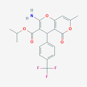 propan-2-yl 2-amino-7-methyl-5-oxo-4-[4-(trifluoromethyl)phenyl]-4H,5H-pyrano[3,2-c]pyran-3-carboxylate