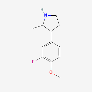 molecular formula C12H16FNO B2437655 3-(3-氟-4-甲氧基苯基)-2-甲基吡咯烷 CAS No. 1530789-95-7