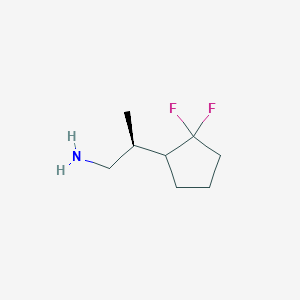 molecular formula C8H15F2N B2437657 (2S)-2-(2,2-Difluorocyclopentyl)propan-1-amine CAS No. 2248220-03-1