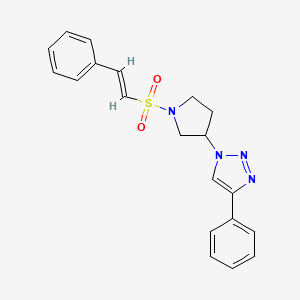 molecular formula C20H20N4O2S B2437674 (E)-4-phenyl-1-(1-(styrylsulfonyl)pyrrolidin-3-yl)-1H-1,2,3-triazole CAS No. 2035036-95-2