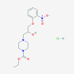molecular formula C16H24ClN3O6 B2437675 Ethyl 4-[2-hydroxy-3-(2-nitrophenoxy)propyl]piperazine-1-carboxylate CAS No. 1052404-87-1