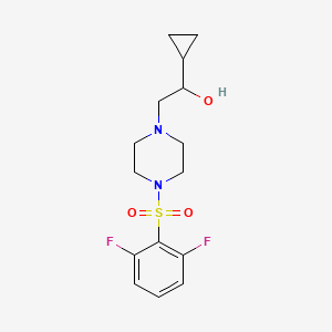 molecular formula C15H20F2N2O3S B2437676 1-Cyclopropyl-2-(4-((2,6-difluorophenyl)sulfonyl)piperazin-1-yl)ethanol CAS No. 1421530-27-9