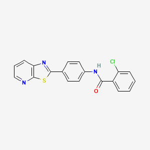 molecular formula C19H12ClN3OS B2437679 2-chloro-N-(4-(thiazolo[5,4-b]pyridin-2-yl)phenyl)benzamide CAS No. 863589-04-2