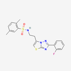 N-(2-(2-(2-fluorophenyl)thiazolo[3,2-b][1,2,4]triazol-6-yl)ethyl)-2,5-dimethylbenzenesulfonamide