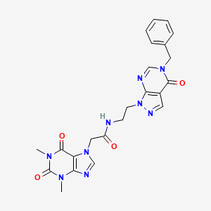 N-(2-(5-benzyl-4-oxo-4,5-dihydro-1H-pyrazolo[3,4-d]pyrimidin-1-yl)ethyl)-2-(1,3-dimethyl-2,6-dioxo-2,3-dihydro-1H-purin-7(6H)-yl)acetamide